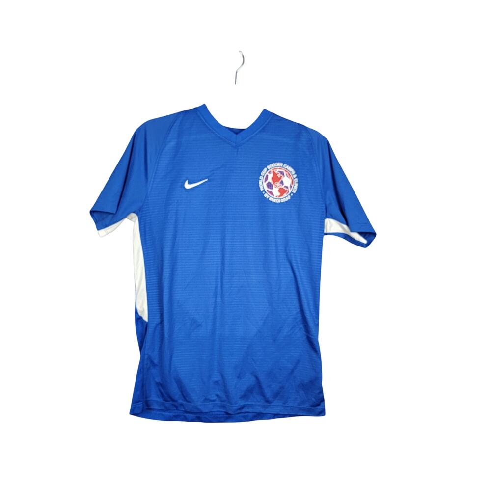 Nike Dri-Fit Soccer Jersey Medium Blue World Cup Camps Graphic Shirt 894293-480